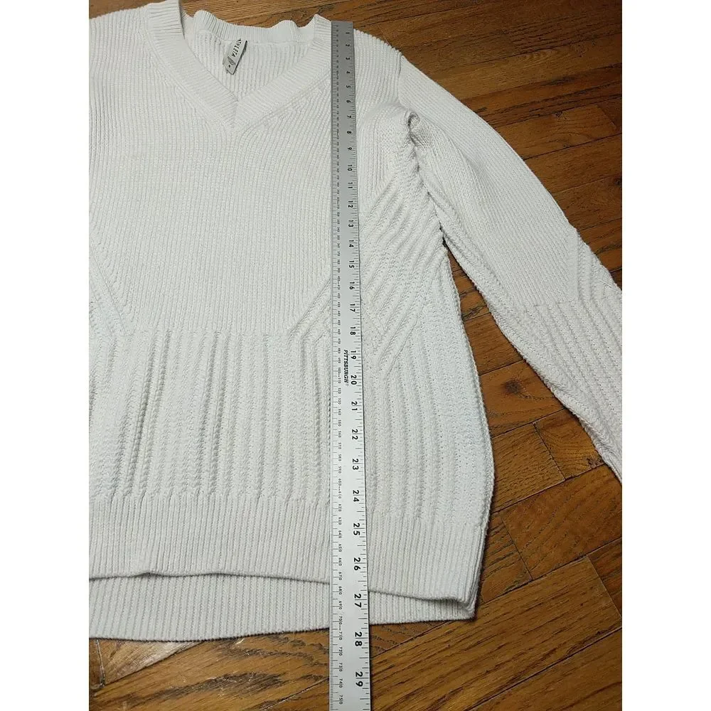 Athleta Teton‎ Vneck Chunky Knit Sweater Small Grey